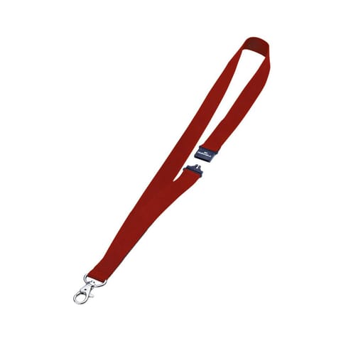 Durable Textile Name Badge Lanyards 20x440mm with Safety Closure Red Ref 813703 [Pack 10]