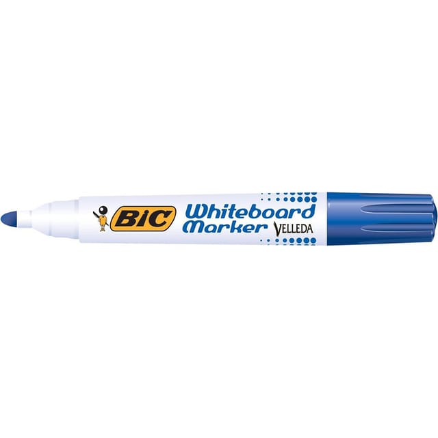 Bic Velleda Marker Whiteboard Dry-wipe 1701 Large Bullet Tip 1.5mm Line Blue Ref 942235 [Pack 12]