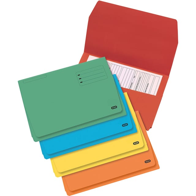 Elba StrongLine Manilla Document Wallet 320gsm Foolscap Assorted Ref 100090138 [Pack 25]