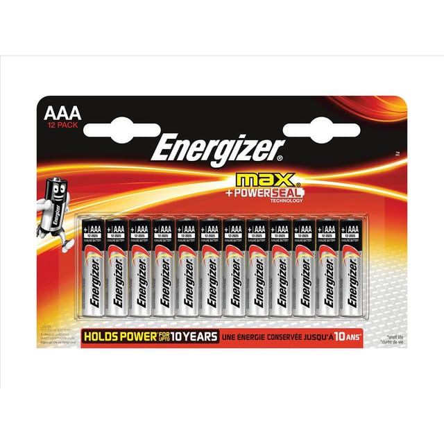 Energizer Max AAA/E92 Batteries Ref E300103700 [Pack 12]