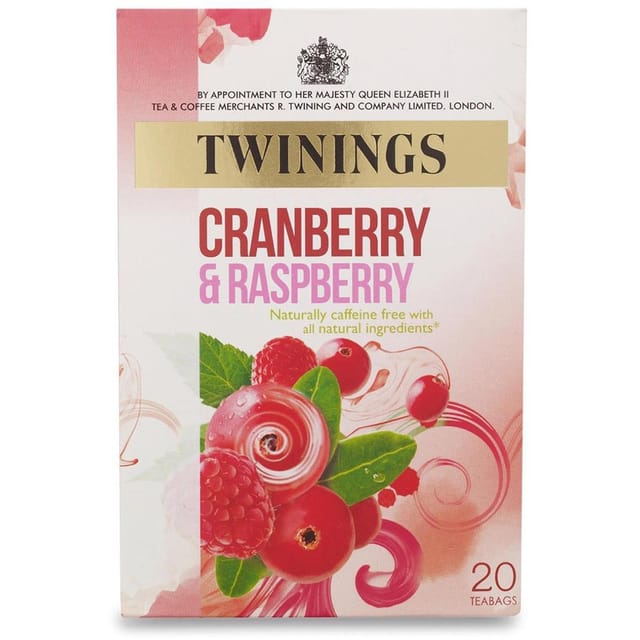 Twinings Infusion Tea Bags Individually-wrapped Cranberry and Raspberry Ref 0403143 [Pack 20]