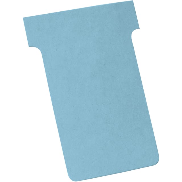 Nobo T-Cards 160gsm Tab Top 15mm W60x Bottom W48.5x Full H85mm Size 2 Light Blue Ref 2002006 [Pack 100]