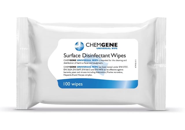 CHEMGENE HLD4H Universal Wipes - Case of 12 x 100 Wipes