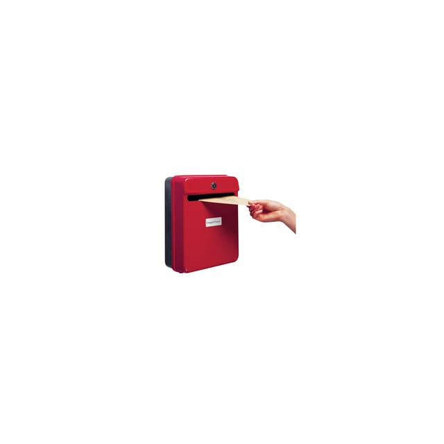 Post or Suggestion Box Wall-mountable with Fixings W235xD130xH310mm Red W81060