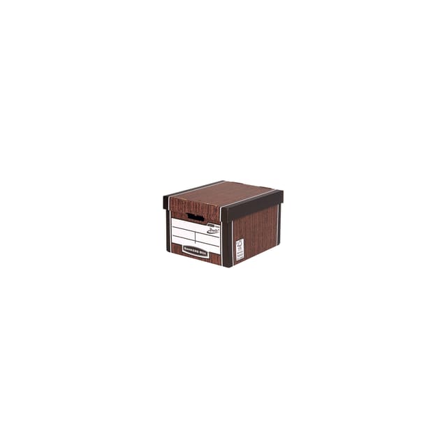 Bankers Box by Fellowes Premium 725 A4/Foolscap Classic Storage Box Woodgrain Pack of 12 for the Price of 10