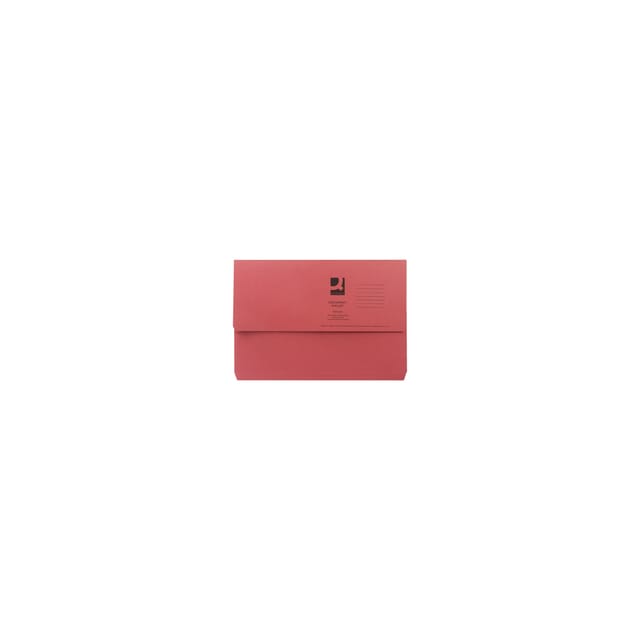 Document Wallet Half Flap Foolscap Red Pack 50 Q Connect, High Capacity Up To 300 Sheets