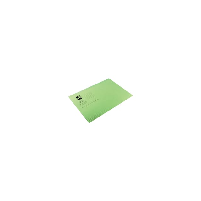 Q-Connect Square Cut Folder Light-Weight 180gsm Foolscap Green Pk 100