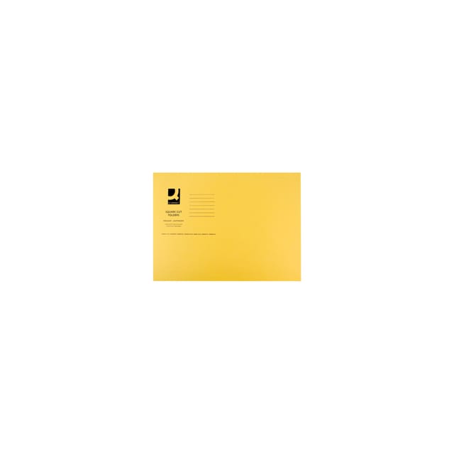 Q-Connect Square Cut Folder Light-Weight 180gsm Foolscap Yellow Pack 100