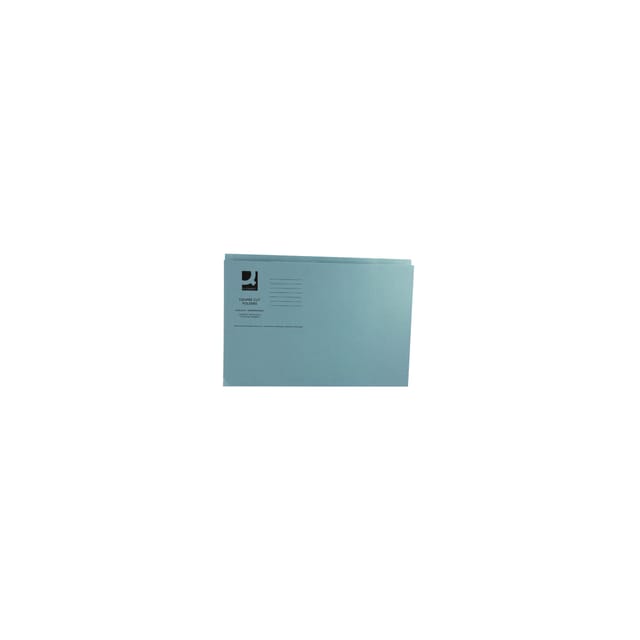 Q-Connect Blue Square Cut Folder Medium Weight 250gsm Foolscap Pack of 100