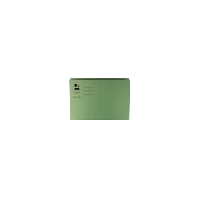 Q-Connect Green Square Cut Folder Medium Weight 250gsm Foolscap Pack of 100