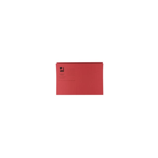 Q-Connect Red Square Cut Folder Medium Weight 250gsm Foolscap Pack of 100