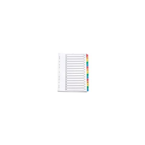 Index A4 Multi-Punched 1-15 Reinforced Multi-Colour Numbered Tabs Q-Connect KF01520