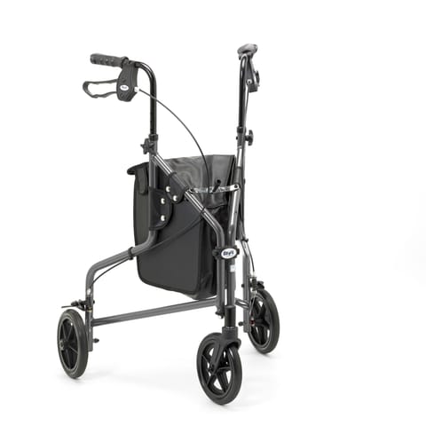 Days Lightweight Aluminium Tri Wheel Walker With Bag and Basket