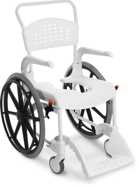 Etac Clean 24" Self Propelled Mobile Shower Commode, White