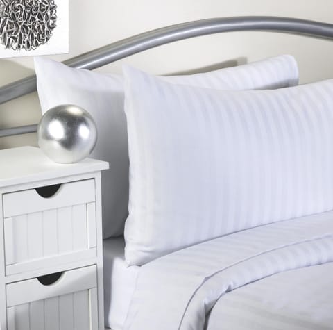 Hotel Accents Cotton satin striped pillowcase TC-250 Pairs