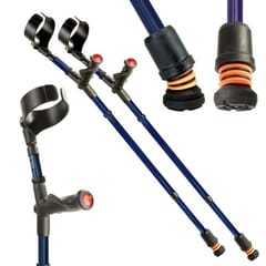 Flexyfoot Closed Cuff Crutches - Comfort Grip/Double Adjust - Anti Shock