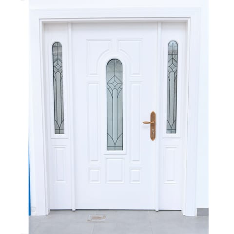 8- FiberGlass Door & 2 Quarter (N831A, Ice White, With Glasses)