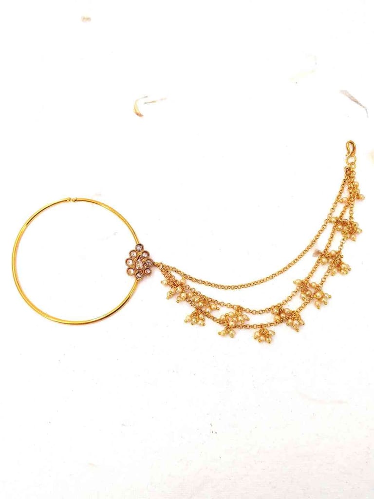 Traditional Floral Dangling Nose Ring - CNB2273
