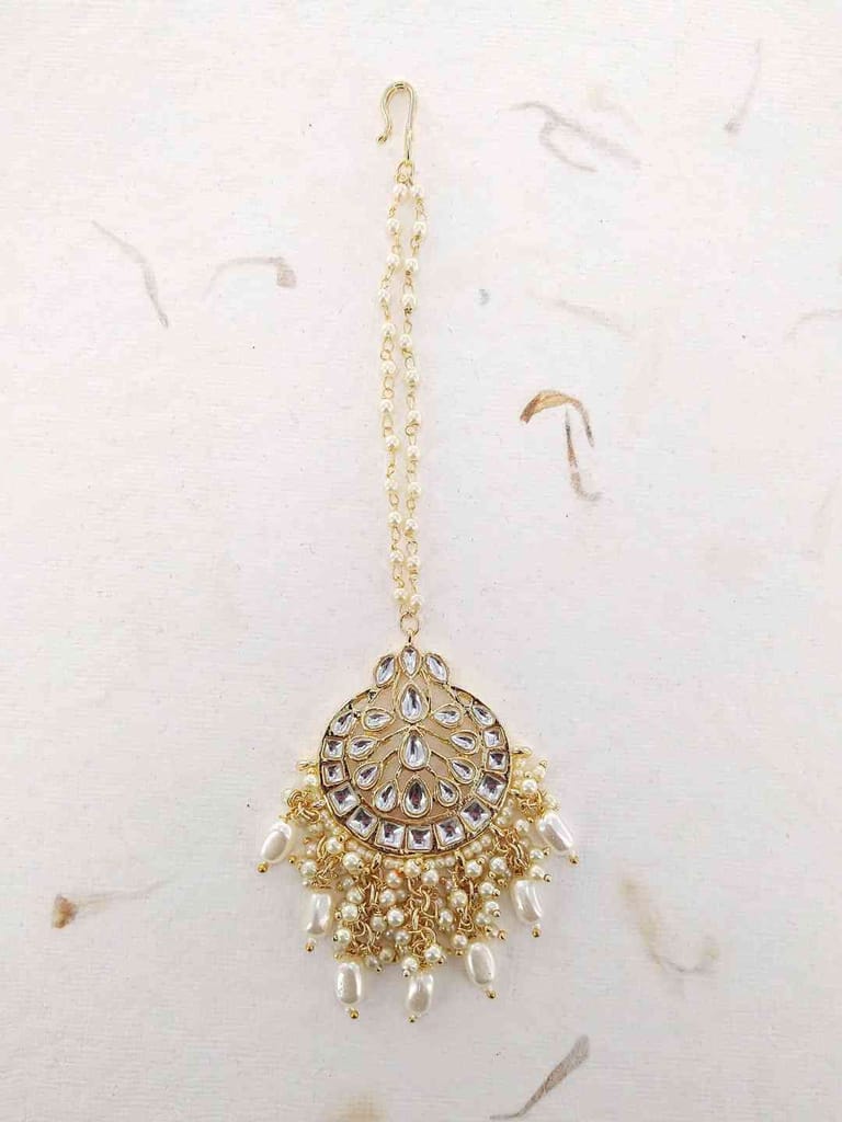 Traditional Handcrafted Maang Tikka in Gold Finish - CNB946