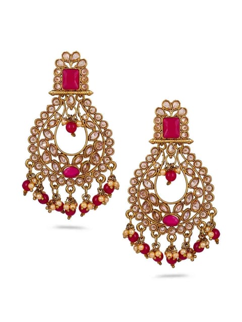 Traditional Long Earrings in Gold finish - CNB662