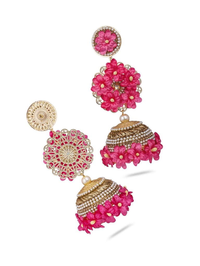 Glittering Floral handcrafted Jhumka Earring - CNB730