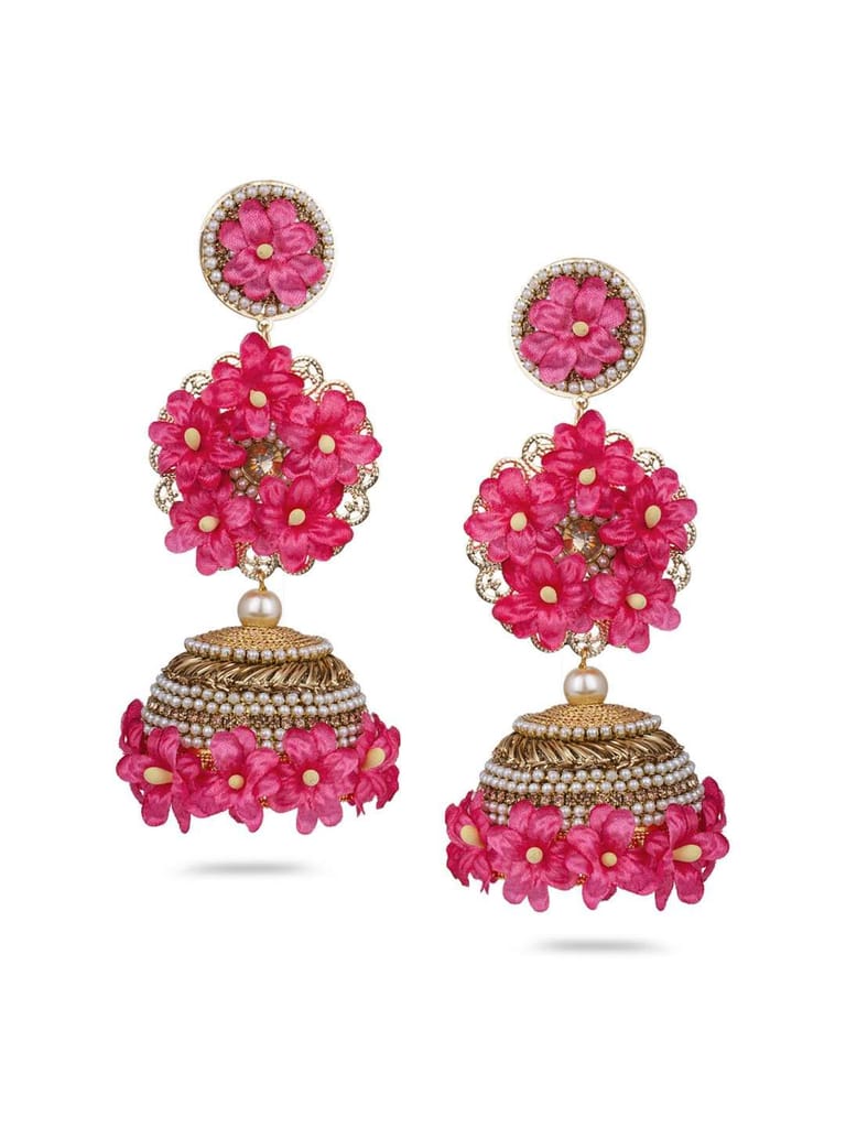 Glittering Floral handcrafted Jhumka Earring - CNB730