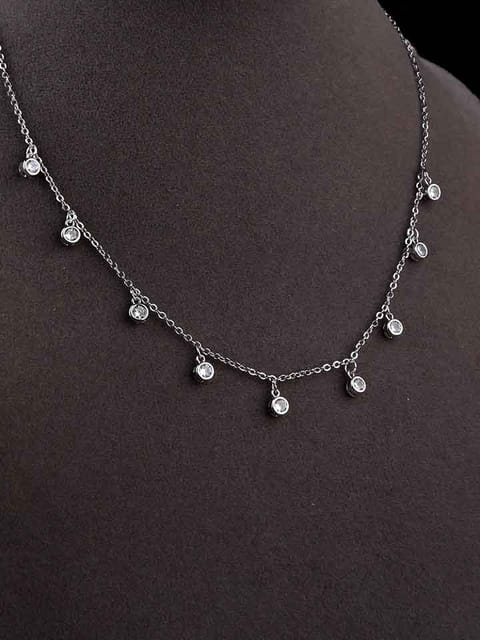 Western Necklace in Silver color and Rhodium finish - CNB3959