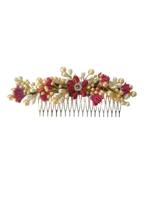 Combs in Ruby color and Gold finish - CNB5199