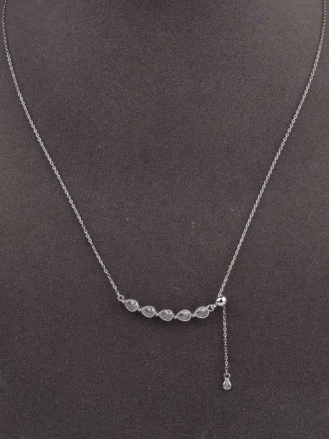 AD / CZ Pendant with Chain Set in Grey color - CNB4630
