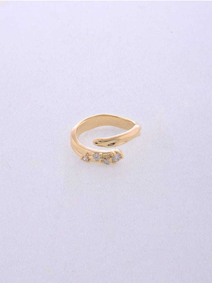 AD / CZ Finger Ring in White color and Matt Gold finish - CNB4697