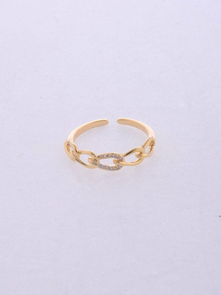 AD / CZ Finger Ring in White color and Matt Gold finish - CNB4702