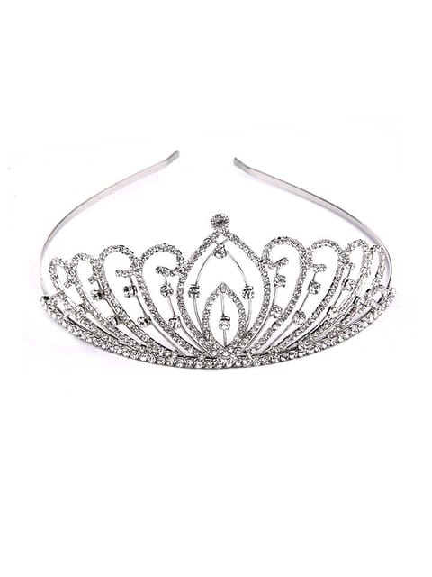 Crown / Tiaras in White color and Rhodium finish - CNB6116