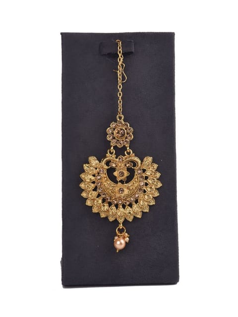 Traditional Maang Tikka in Oxidised Gold finish - CNB6296