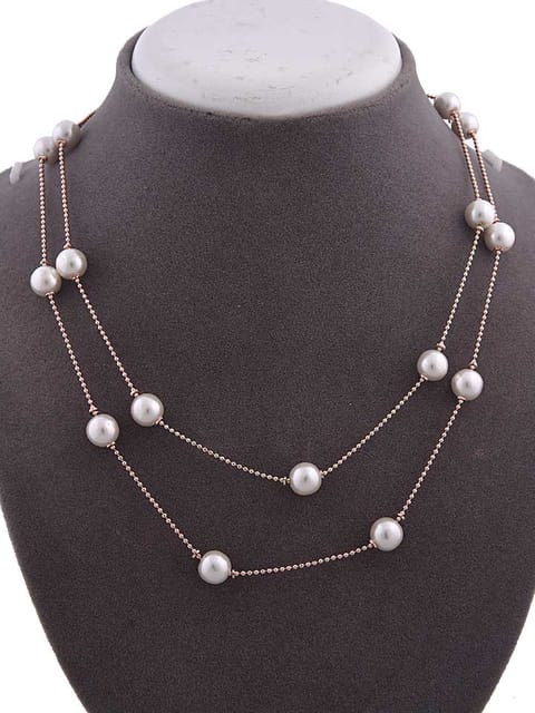 Western Necklace in White color and Rose Gold finish - CNB15217