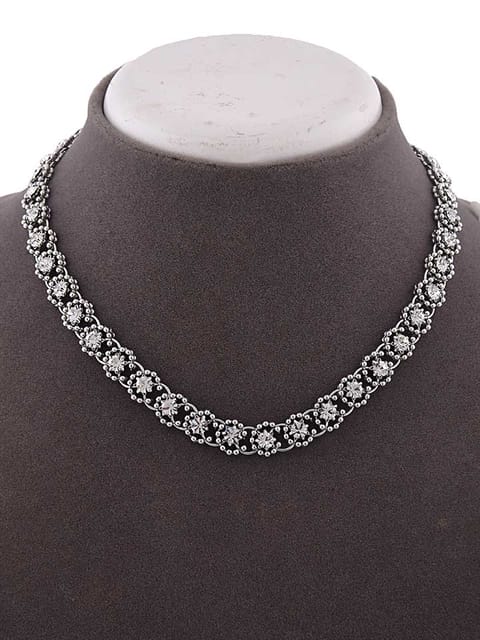 Western Necklace in White color and Rhodium finish - CNB15222