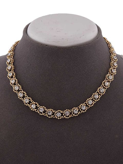 Western Necklace in White color and Gold finish - CNB15220