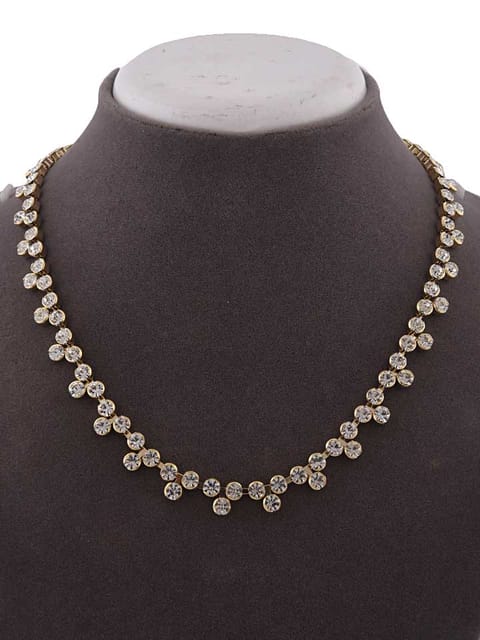 Western Necklace in White color and Gold finish - CNB15224