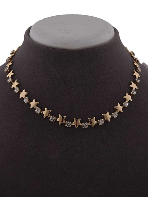 Western Necklace in White color and Gold finish - CNB15232