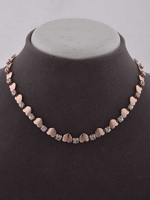 Western Necklace in White color and Rose Gold finish - CNB15235