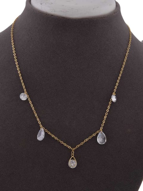 Western Necklace in White color and Gold finish - CNB15241