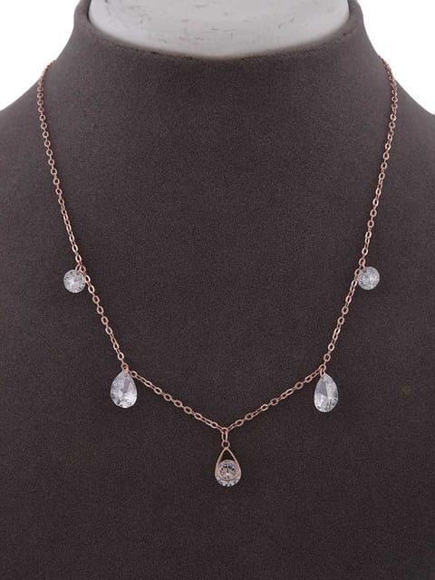 Western Necklace in White color and Rose Gold finish - CNB15243