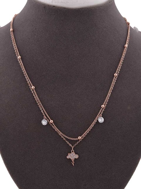 Western Necklace in White color and Rose Gold finish - CNB15246