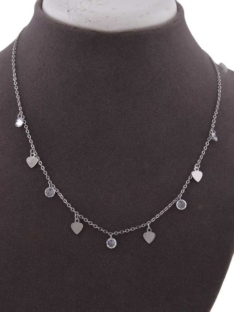 Western Necklace in White color and Rhodium finish - CNB15250