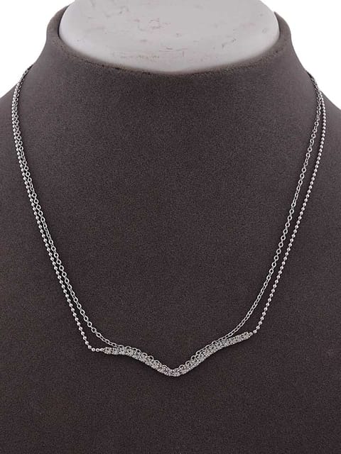 Western Necklace in White color and Rhodium finish - CNB15248