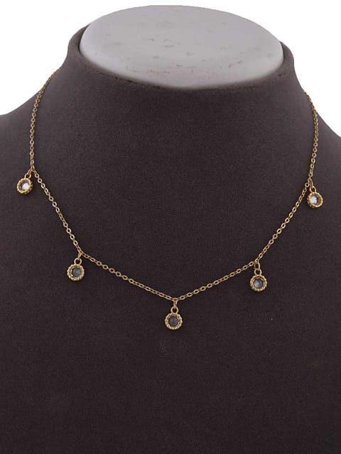 Western Necklace in White color and Gold finish - CNB15254