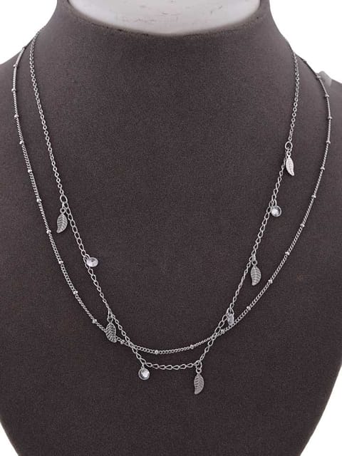 Western Necklace in White color and Rhodium finish - CNB15257