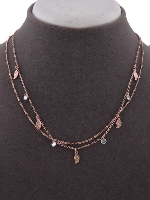 Western Necklace in White color and Rose Gold finish - CNB15258