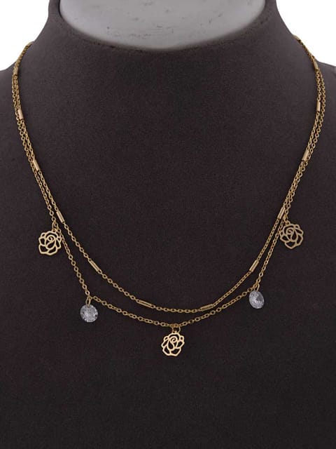 Western Necklace in White color and Gold finish - CNB15259