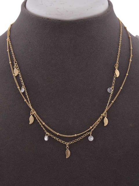 Western Necklace in White color and Gold finish - CNB15256
