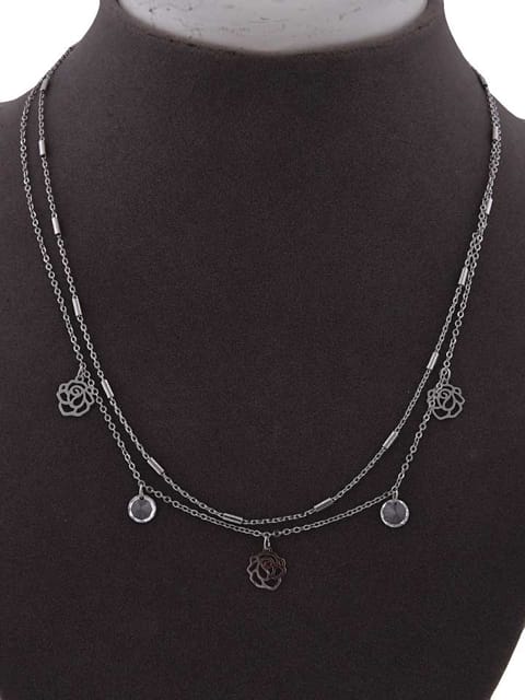Western Necklace in White color and Rhodium finish - CNB15260
